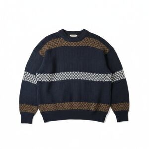 Vintage Cambridge Classics Wool Blend Geometric Knit Sweater